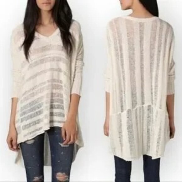 Free People Spending Time Alpaca Blend Open Knit Boho Sweater XS - Picture 1 of 14